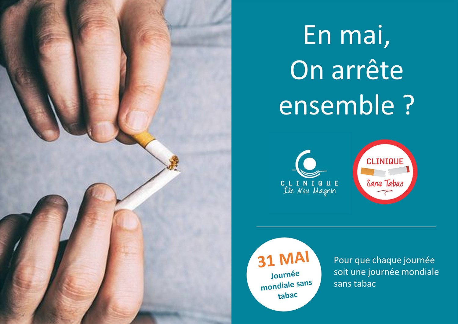 La journée mondiale sans tabac se déroule le 31 mai, nous comptons sur vous !